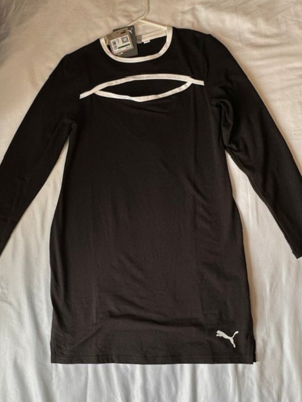 PUMA Black Cutout Long Sleeve Slim Fit Dress NWT Size Large